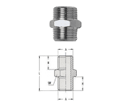 Переходник GAV 1221/4 290/8 М3/8*М3/8