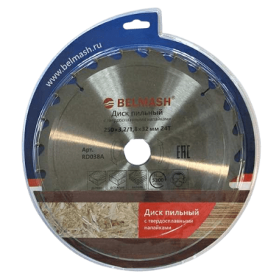Диск пильный БЕЛМАШ 250х3,2/1,8х32мм 24Т RD038A купить по цене 810 р