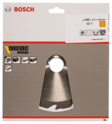 Диск пильный Bosch 190х12х30мм Construct Wood 2608640633 купить по цене 1 685 р