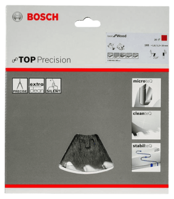 Диск пильный Bosch 165x20x20мм Top Precision Best for Wood 2608642385 купить по цене 6 455 р
