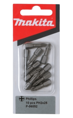 Набор бит MAKITA 10 шт 25 мм PH2 P-06052 купить по цене 238 р
