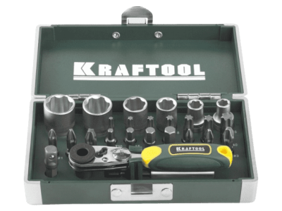 Набор бит KRAFTOOL X-Drive, Cr-Mo, NSS, 26 предметов, в кейсе 26065-H26 купить по цене 2 140 р